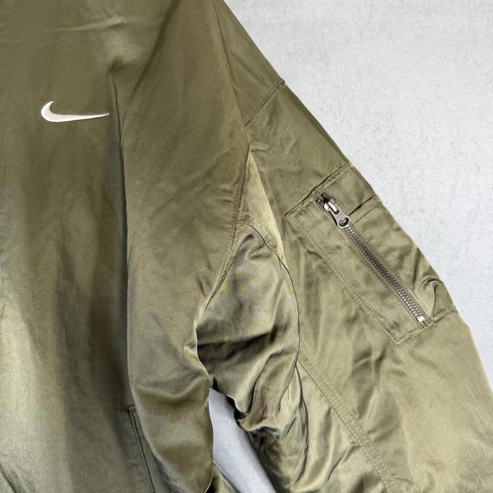 Nike Sportswear Reversible Varsity Bomber Jacket Womens XL Green Orange Quilted - Picture 9 of 11
